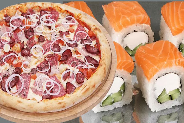 Пицца и суши: универсальный дуэт для любого праздника Пицца и суши: универсальный дуэт для любого праздника